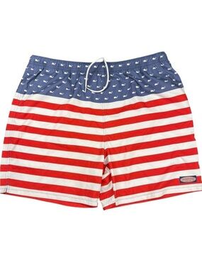 Vineyard Vines US Swim Trunks XXL Red & White Striped Swim Shorts